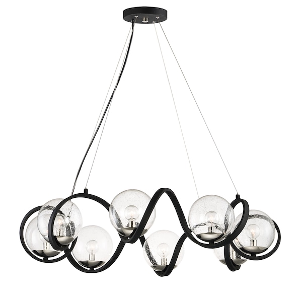 Maxim Lighting Curlicue 8-Light 35" Wide Black / Polished Nickel Pendant Light 35108CDBKPN - main